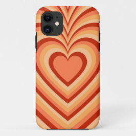 Orange Hypnotic Heart Liebe Pattern Case-Mate iPhone Hülle