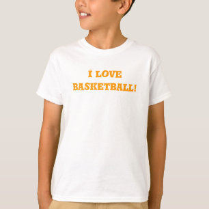 Orange I Liebe Basketball T-Shirt