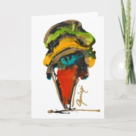 Orange Ice Creme Cone Lovitude Blank Note Card Dankeskarte (Vorderseite)