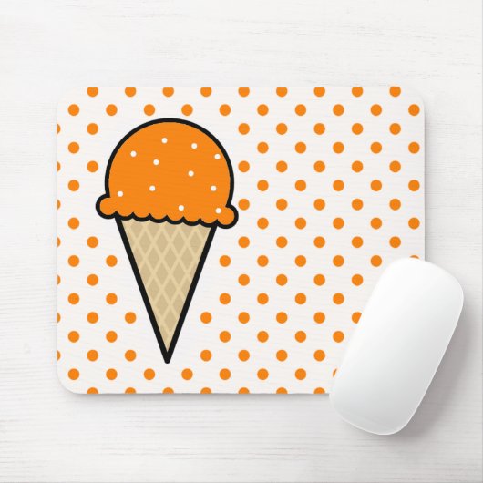 Orange Ice Creme Cone Mousepad (Mit Mouse)