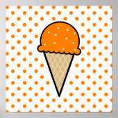 Orange Ice Creme Cone Poster (Vorne)