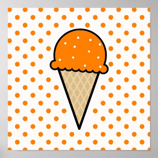 Orange Ice Creme Cone Poster (Vorne)