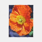 Orange Icelandic Poppy Fotografie Fleecedecke (Vorderseite)