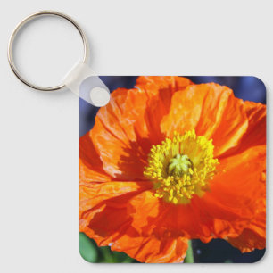 Orange Icelandic Poppy Photograph Keychain Schlüsselanhänger