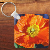 Orange Icelandic Poppy Photograph Keychain Schlüsselanhänger (Vorderseite)