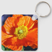 Orange Icelandic Poppy Photograph Keychain Schlüsselanhänger (Rückseite)
