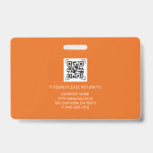 Orange ID | Mitarbeiter Foto ID Company Security Ausweis (Rückseite)