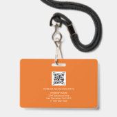 Orange ID | Mitarbeiter Foto ID Company Security Ausweis (Rückseite mit Schlüsselband)