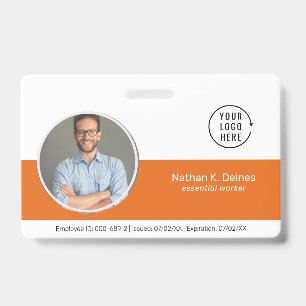 Orange ID   Mitarbeiter-Foto-ID Firmen-Sicherheit Ausweis
