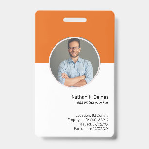 Orange ID   Mitarbeiter-Foto-ID Unternehmen Sicher Ausweis