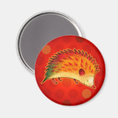 Orange Igel mit Dot Magnet (Vorderseite/Rückseite)