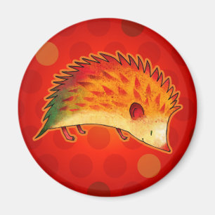 Orange Igel mit Punkt-Magneten Magnet
