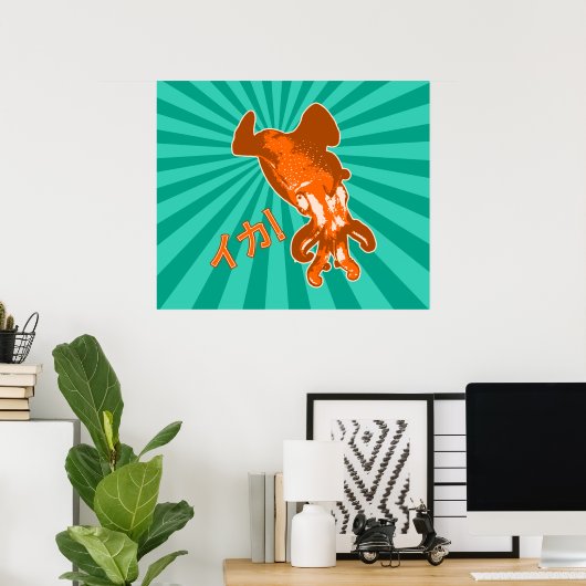 Orange Ika Poster (Heimbüro)