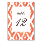 Orange Ikat Tischnummer (Rückseite)