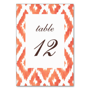 Orange Ikat Tischnummer