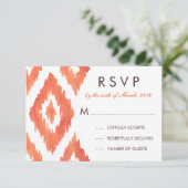 Orange Ikat UAWG RSVP Karte (Stehend Vorderseite)