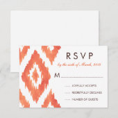 Orange Ikat UAWG RSVP Karte (Vorne/Hinten)