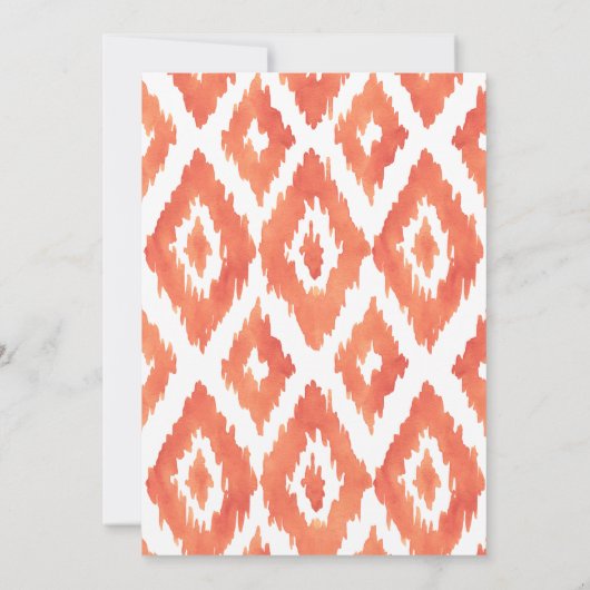 Orange Ikat Wedding Einladung (Rückseite)