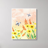 Orange Illustration Blume Leinwand (Vorderseite)