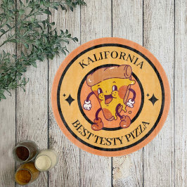 Orange Illustration Circle Pizza Cutting Board Schneidebrett