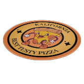 Orange Illustration Circle Pizza Cutting Board Schneidebrett (Ecke)