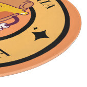 Orange Illustration Circle Pizza Cutting Board Schneidebrett (Ecke)