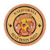 Orange Illustration Circle Pizza Cutting Board Schneidebrett (Vorderseite)