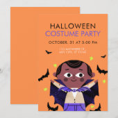 Orange Illustrative Halloween Costume Party Einladung (Vorne/Hinten)