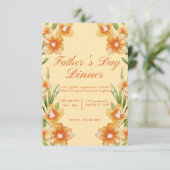 Orange Illustrative Vatertag Einladung (Stehend Vorderseite)