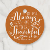 Orange immer dankbar Erntedank für Zitat Geschenkanhänger (Rückseite)