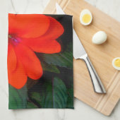 Orange Impatiens Blume Geschirrtuch (Viertel Falte)