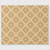 Orange in cremefarbenem arabesque Design Geschenkpapier (Flach)