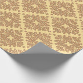 Orange in cremefarbenem arabesque Design Geschenkpapier (Ecke)