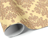 Orange in cremefarbenem arabesque Design Geschenkpapier (Rolleneckpunkt)