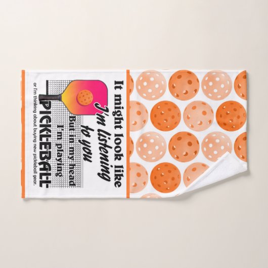 Orange, in meinem Kopf spiele ich Pickleball Court Handtuch (Handtuch)