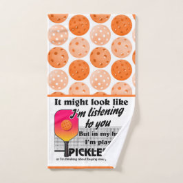 Orange, in meinem Kopf spiele ich Pickleball Court Handtuch