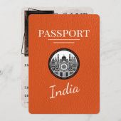 Orange India Passport Save the Date (Vorne/Hinten)