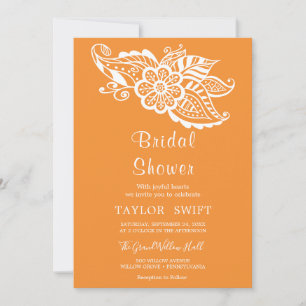 Orange Indian Paisley Bridal Dusche Einladung