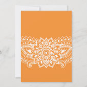 Orange Indian Paisley Formal Wedding Einladung (Rückseite)