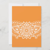 Orange Indian Paisley Wedding Einladung (Rückseite)