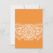 Orange Indian Paisley Wedding Website RSVP Card (Rückseite)