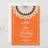 Orange Indian Wedding Einladung (Vorderseite)