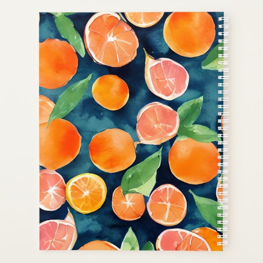 Orange Individuelle Name Planer (Rückseite)