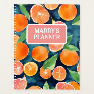 Orange Individuelle Name Planer