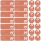 Orange Individuelle Namensadresse und Umschlag Auf Aufkleber (Vorderseite)