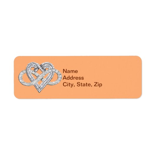 Orange Infinity Heart Address Labels (Vorne)