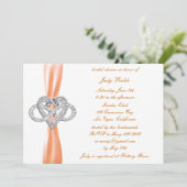 Orange Infinity Heart Bridal Dusche Einladung (Stehend Vorderseite)