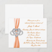 Orange Infinity Heart Probe Dinner Einladung (Vorne/Hinten)