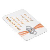 Orange Infinity Heart Save the Date Magnet (Rechte Seite)