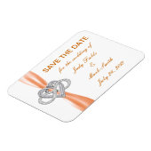 Orange Infinity Heart Save the Date Magnet (Linke Seite)